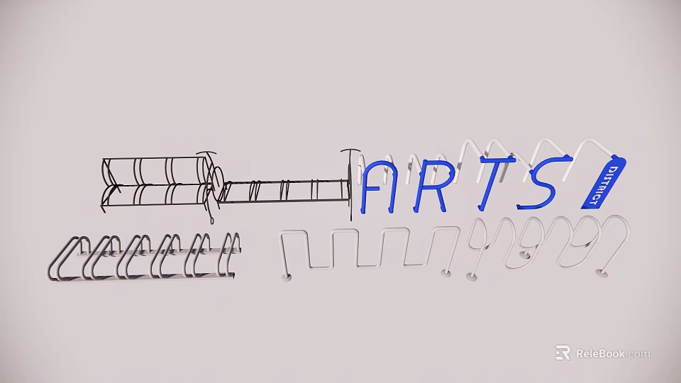 Hand Drawn Bicycle Art Design With Creative Lines And Decorative Elements 3d model