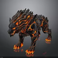 Fiery Lava Mythical Beast With Glowing Red Spikes And Volcanic Texture