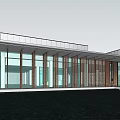 Modern Sales Office Building With Spiral Staircase And Glass Curtain Walls