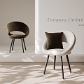 Cream wind single chair 3d model