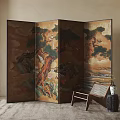 New Chinese Style Screen Partition 3d model