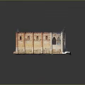 Ancient Historical Building Model With Brick Stone Structure Arched Windows And Damaged Roof