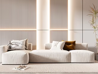 Modern corner sofa multiplayer sofa 3d model