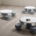 Modern Style Kindergarten Art Room Science Room Table and Chair Combination 3d model