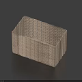 Woven Rectangular Storage Basket in Neutral Tone for Efficient Home Organizing 3d model