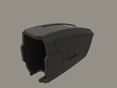 Black Mechanical Component 3D Model with Sleek Design and Structured Edges 3d model
