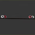 Stylish Longboard Design With Red Wheels And Black Red Deckdriver Graphics