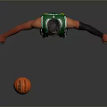 Man in Boston Celtics Green Jersey Number 7 Holding Basketball with Arms Extended