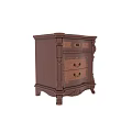 Classic Wooden Chest of Drawers With Ornate Carvings And Gold Handles Design