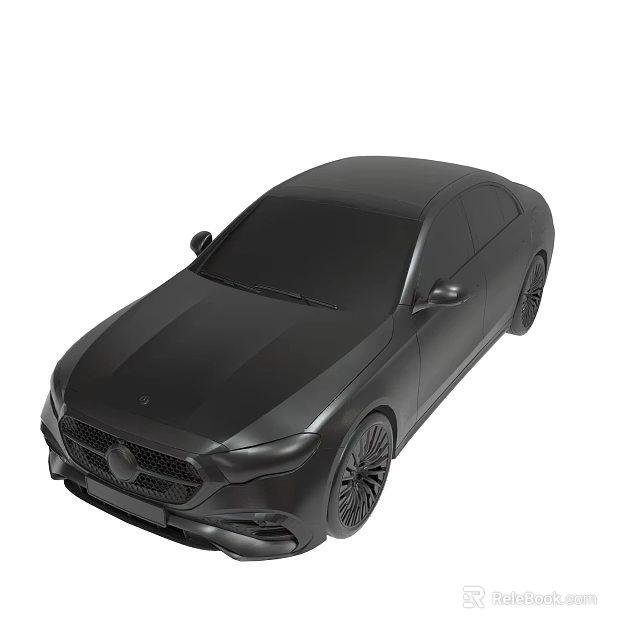 Black Modern Sedan With Sleek Body Design And Alloy Wheels Front Grille 3d model 