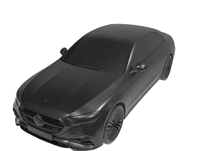 Black Modern Sedan With Sleek Body Design And Alloy Wheels Front Grille 3d model