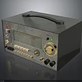 Vintage Electronic Device With Metal Casing Handle Knobs Display Screen And Green Indicator Light 3d model