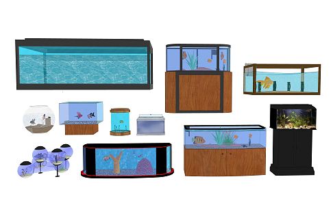 Modern fish tank 3d model