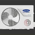 Carrier White Window Air Conditioner With Fan Grille And Control Knob