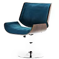 Modern Office Chair With Black Leather Upholstery Wooden Armrests And Adjustable Swivel Base