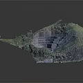 Open Pit Mine Structure With Terraced Layers Green Vegetation And Access Roads