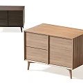 Modern Wooden Nightstands With Drawers Cabinet Doors And Slim Legs Design