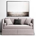 RH modern simple fabric double sofa art sofa art painting 3d model