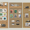 Corkboard Wall Decor with Photos Decorations and Hooks for Home