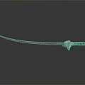 Modern Tech Inspired Long Blade Weapon With Silver Metal Black Handle And Reflective Surface
