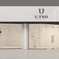 Modern U TWO Storefront Design With White Facade And Glass Entrance Doors