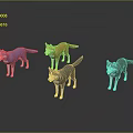 Various Colored 3D Modeled Fox Characters Designed for Game and Movie Roles
