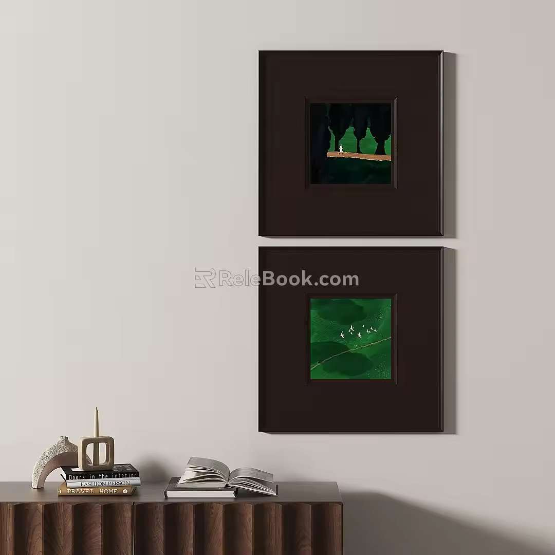Nordic Simple Abstract Decorative Painting 3d model