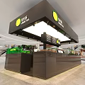 GANCHA TEA Bubble Tea Shop Interior With Modern Counter And Menu Board