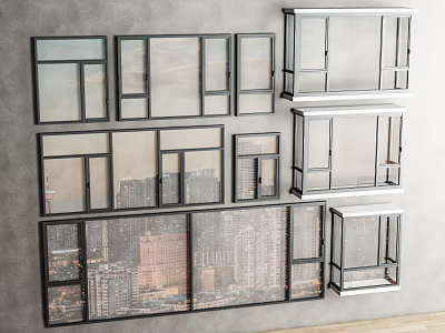 Modern window combination window glass window floor-to-ceiling window balcony window folding window stainless steel sliding window push-open window door and window 3d model