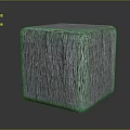 Natural Plant Fiber Woven Cube On Dark Surface With Gray Background