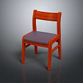 Modern Wooden Frame Leisure Chair With Gray Padded Seat And Straight Backrest
