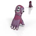 Purple Mechanical Glove With Multiple Buttons Metal Components And Straps