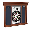 Wooden Framed Dartboard With Score Sections And Classic Dart Target Design