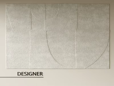 Designer Square Rug With Modern Textured Surface And Elegant Patterns 3d model