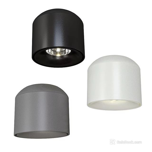 Sleek Modern Black Gray White Downlights Spotlights For Home Interior Lighting 3d model 