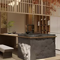 Traditional Tea Room Interior Design With Wooden Furniture Tatami Seating And Tea Sets