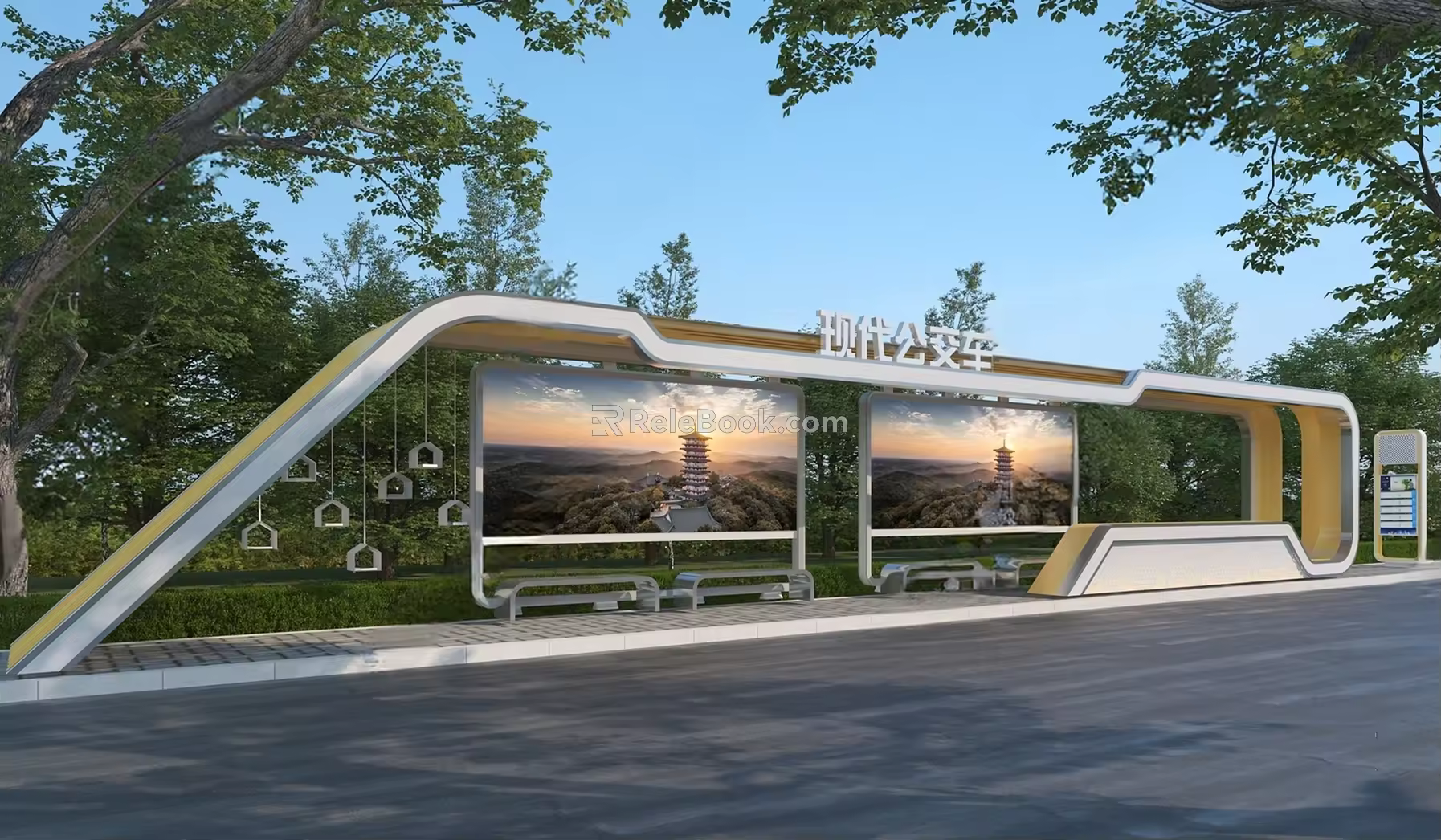 Bus Station Smart Bus Station 3d model