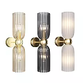 Modern Glass Wall Sconces Featuring Golden Base And Transparent Black White Designs