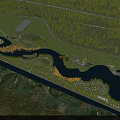 Scenic Park Landscape Featuring Winding River Lush Trees Green Spaces And Pedestrian Paths