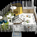 Modern Lounge Area Interior With Comfortable Seats And Large Digital Screen