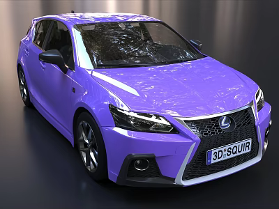 Purple Lexus Hatchback Car With Shiny Exterior And 3D Model Design 3d model