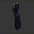 Stylish Black Long Coat With Golden Decorations Belt Purple Lining And Intricate Patterns