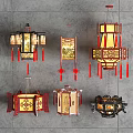Traditional Chinese Lanterns Decorative Designs With Red Tassels Gold Accents And Intricate Patterns