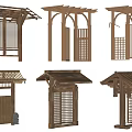 Wooden Entry Gates With Various Designs Including Canopies Lattice And Pillars