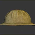Yellow Helmet With Dome Shaped Design Rimmed Edge Surface Patterns And Small Holes