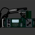 Green And Gray Technical Equipment With LCD Display Control Buttons And Connecting Cables 3d model