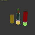 Elegant Cosmetics Display Three Copper Spiral Lipsticks With Open Pink Bullet