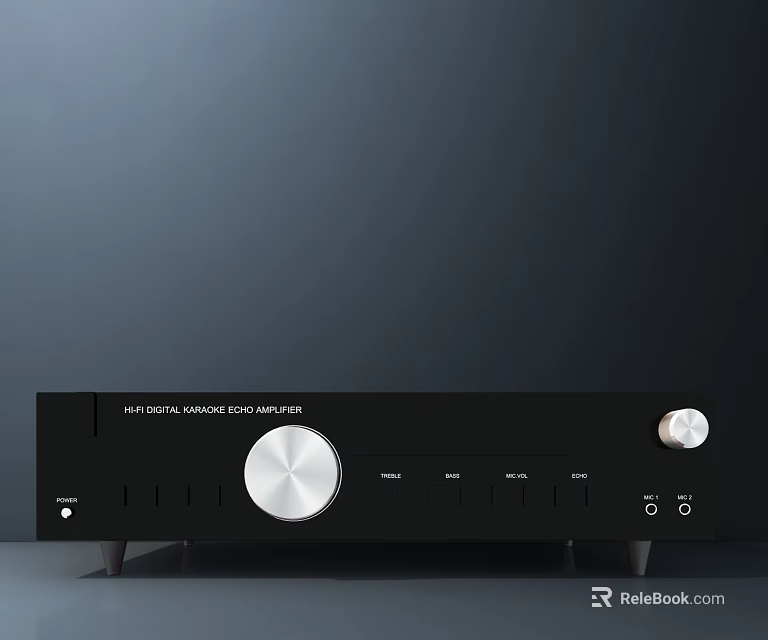 Modern TV Stand With Digital Home Theater AV Receiver And Control Knobs 3d model 
