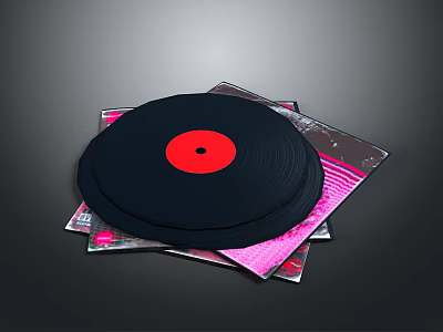 vinyl record stacking 3d model