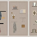 Stylish Pegboard Wall Decor With Hanging Accessories Small Items And Decorative Pieces